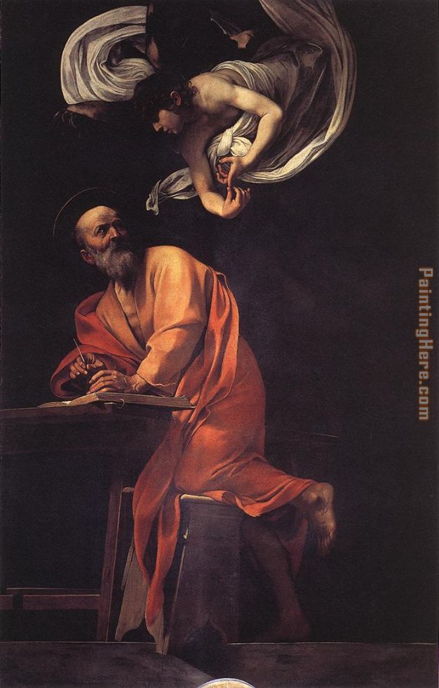 The Inspiration of Saint Matthew painting - Caravaggio The Inspiration of Saint Matthew art painting